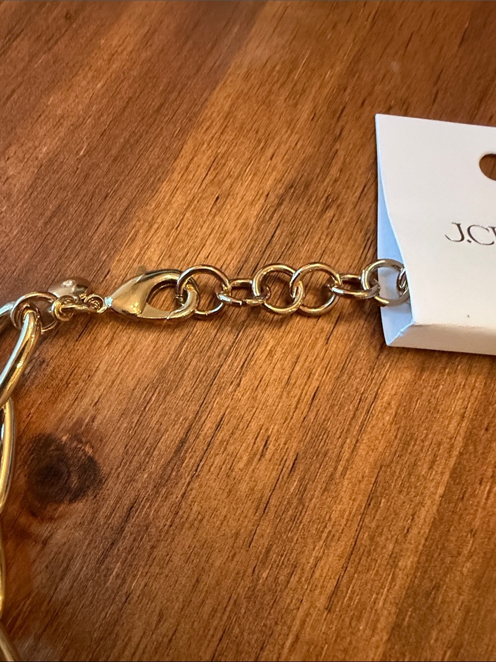 J. Crew Gold Link Necklace with Pink Heart Charm and Pearl - Picture 3 of 4